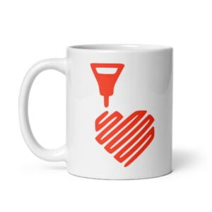 OneTwo3D White Glossy Mug
