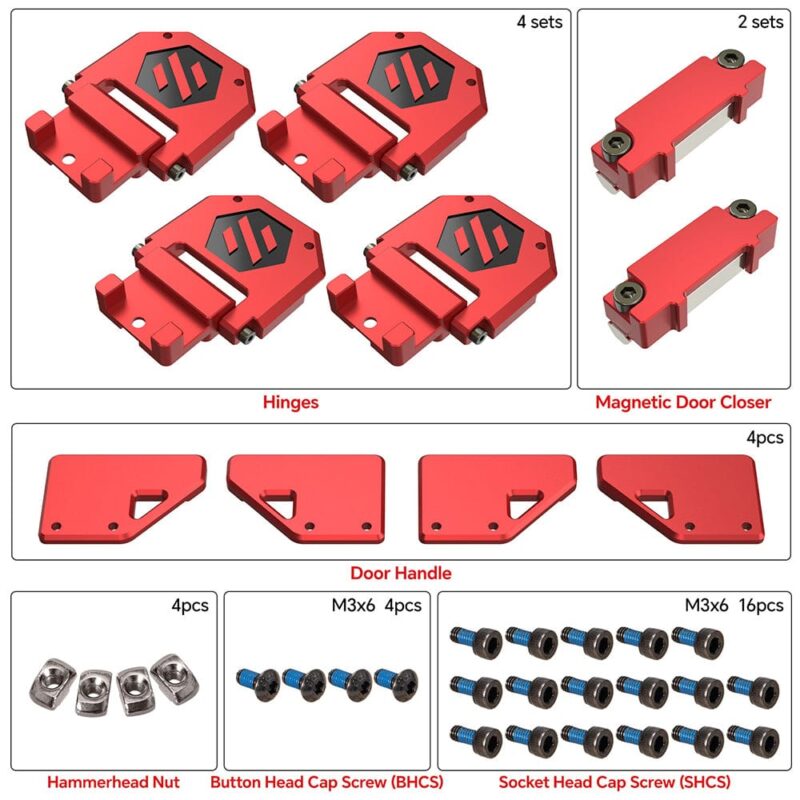 Chaoticlab CNC Door Mounting Kit for Voron 2.4 (red) 5