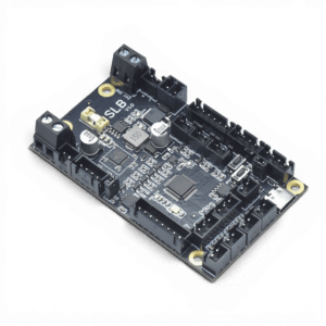 SLB V1.0 circuit board with multiple connectors, capacitors, and a USB-C port on a black PCB