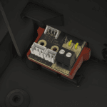 3D illustration of a control board with labelled terminals including A1, A2, A3, H, L, GND, 24V, and PSF Legacy connectors